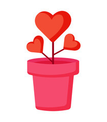 plant in a pot in the shape of a heart