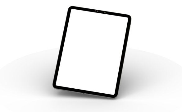 Photo 3D brandless tablet with empty screen isolated