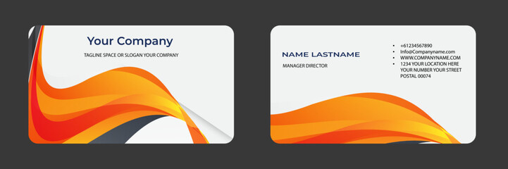 Creative and modern business card design . Double sided business card design template . flat orange business card inspiration.