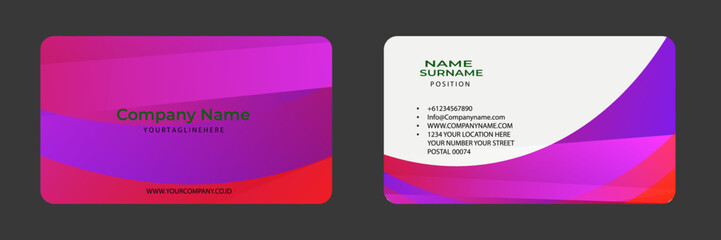 Double-sided creative business card template. Landscape orientation and horizontal layout. Vector illustration
