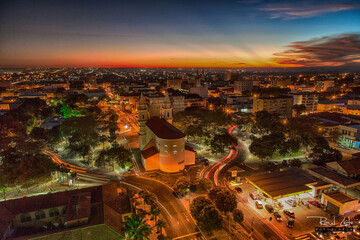 city at sunset