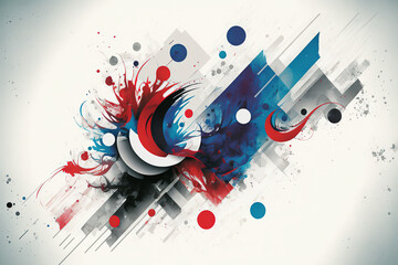 Abstract Design Background - Red & Blue - (Generative Art)