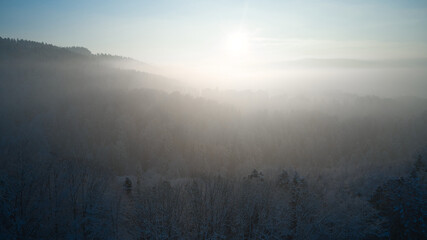 misty sunrise over the river