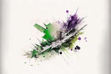 Fototapeta na wymiar Abstract Design Background - Green & Purple - (Generative Art)