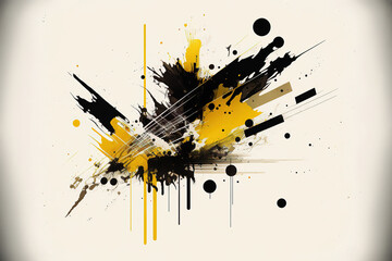 Abstract Design Background - Yellow & Black - (Generative Art)