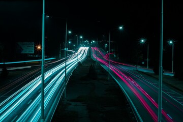 Fototapeta na wymiar Autopista nocturna