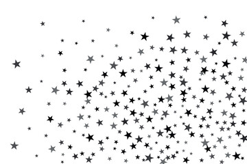 Star confetti. Silver casual confetti background. Bright design pattern.