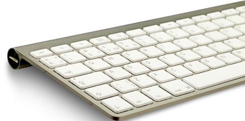 White classic computer Keyboard with button
