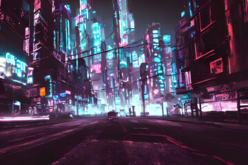 Underground city at night IA