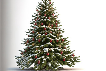 Christmas tree that is lovely, isolated on a white background. Generative AI