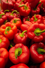 Obraz na płótnie Canvas Big pile of red peppers in a store.