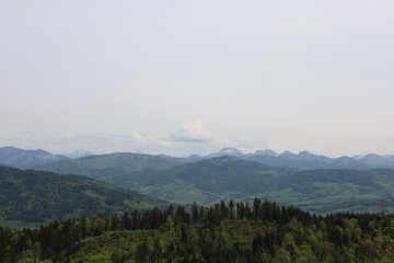 Fototapeta premium View on a mountain in the department of Haute-Savoie