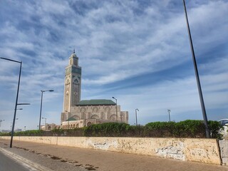  View of the famous Hassan Mosque in Casablanca, Morocco