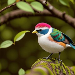 beautyfull bird on branch, fantasy, ai