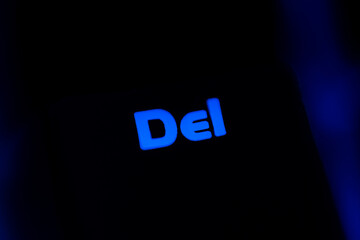 Gaming keyboard with LED backlit. Realistic computer keyboard.The delete key is a key on most computer keyboards which is typically used to delete either.the Delete key is in its original IBM notebook