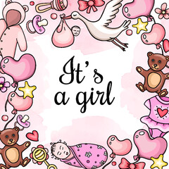 Greeting card It's a girl
