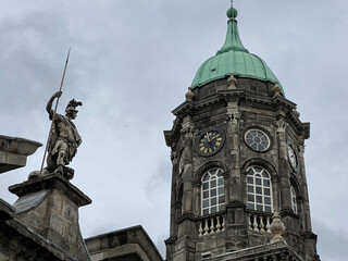 Dublin, Ireland: Dublin Castle (Irish: Caisleán Bhaile Átha Cliath) Bedford Tower and Gate of Fortitude and at inner courtyard to state apartments. 