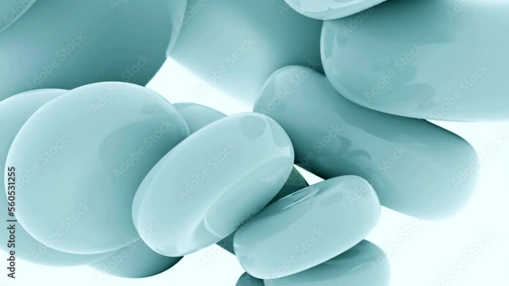 Poster rotating 3d stones. design. abstract 3d stones move in spiral rotation on white background. glossy r