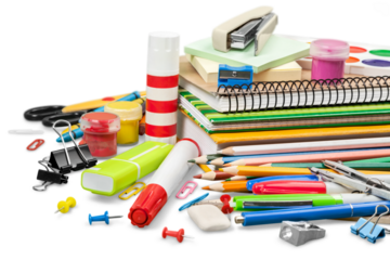 Big collection a color school supplies