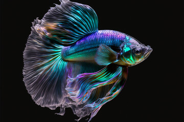 Beta Fish, Jewel Tones, Generative AI