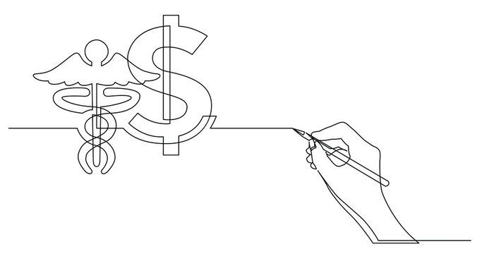 hand drawing business concept sketch of health care cost - PNG image with transparent background