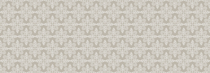 Floral Indian ornamental line seamless pattern vector illustration