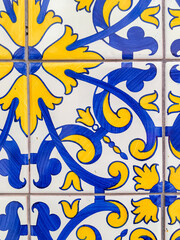 Traditional ornate portuguese decorative tiles azulejos