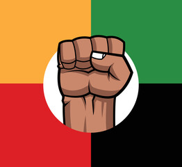 Fists black man. Black history month.