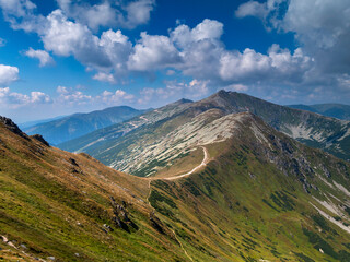 Níżne Tatry Słowacja widok na Chopok i Demänovské sedlo,