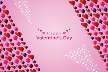 beautiful love card background design for happy valentines day