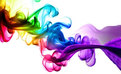 Multi colored artistic smoke wall paper on a white background
generative ai