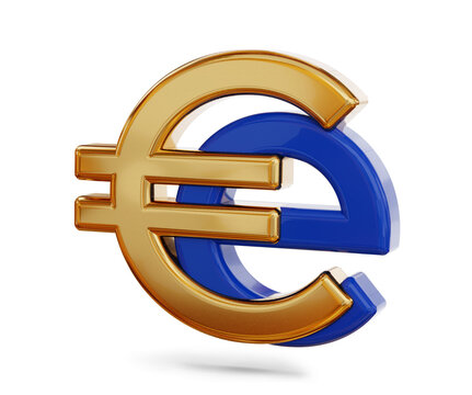 digital euro, e-euro symbol, 3d-illustration