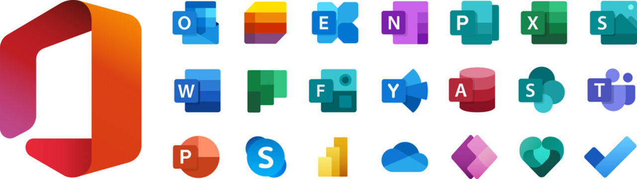 Microsoft Office 365: Outlook, Yammer, Exchange, OneNote, Publisher, Excel, Sway, Planner, Forms, Access, SharePoint, Teams, Family Safety, Power Apps, To Do, Stream. 