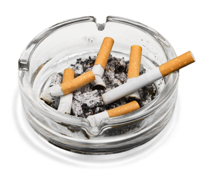 Extinguished used cigarette, Stop smoking concept