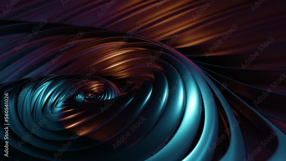 Poster rotating 3d spiral with metal lines. design. 3d vortex in metal spiral with lines. futuristic spiral
