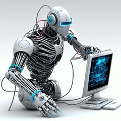a robot replaces a person, the neural network automates and improves
