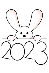 Chinese new year of the rabbit, 2023 lunar calendar, vector illustration