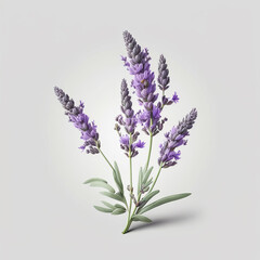 Lush lavender on a white background