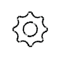 brush stroke hand drawn icon of gear - PNG image with transparent background