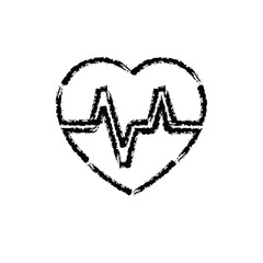 brush stroke hand drawn icon of heart health cardio - PNG image with transparent background
