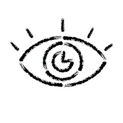 brush stroke hand drawn icon of human eye - PNG image with transparent background