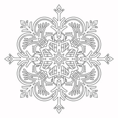 Ornamental element. Mandala. Ethnic motives. Coloring page. Vector illustration isolated on white background.