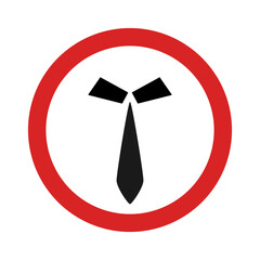 Tie and formal dressing obligatory sign vector illustration