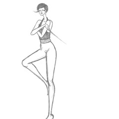 Woman fashion standing pose