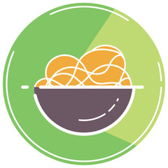 Isolated colored pasta bowl icon Flat design Vector