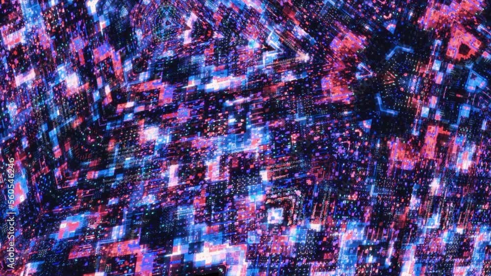 Poster the outer space of virtual matrix. motion. colorful space inside computer software. infinity inside 