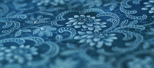 blaues florales Muster Vintage Blüten und Ranken
Material Plastik