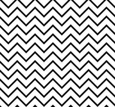 Back chevron monochrome pattern. Black and white Zigzag geometric background for wrapping, wallpaper, textile	