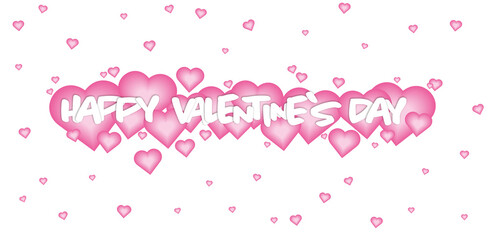 Happy Velentine's Day mit vielen rosa Herzen