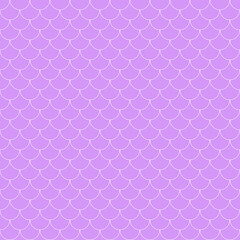 Fish scales purple and white seamless pattern, turquoise abstract background. Fish skin texture. Tillable background for girl fabric, textile design, wrapping paper, swimwear or wallpaper. 